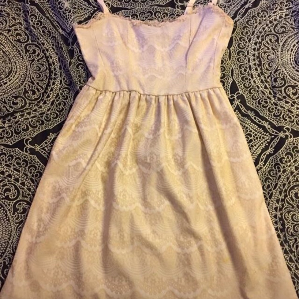 Bloomingdales Aqua Beige Mini Dress Small